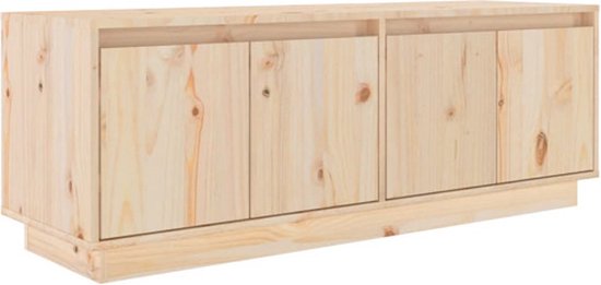 vidaXL Meuble TV - 110x34x40 cm - Meuble TV en pin Massief - Meuble TV en pin - Meuble TV de style campagnard - Table TV en bois - Meubilair de Living - Meuble TV - Meuble Médias - Centre de Divertissement - Meuble TV marron