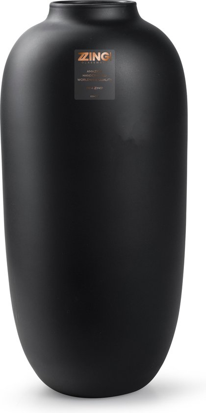 WLplants - Vase - Vase noir "Margret" - Handgemaakt - Vase en Verres - Vase à fleurs - H40 x Ø19cm