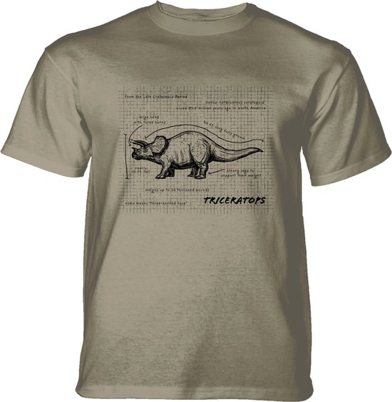T-shirt Triceratops Fact Sheet Beige 4XL