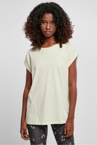 Urban Classics - Extended Shoulder Dames T-shirt - L - Groen