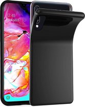 LuxeBass Hoesje geschikt voor Samsung Galaxy A70S - Silicone case - Kunststof - Soft cover - Zwart