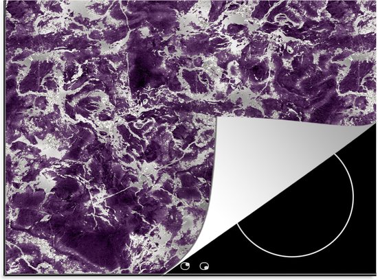 KitchenYeah® Protection induction 60x52 cm - Imprimé marbre - Argent - Motifs - Accessoires de plaque de cuisson - Plaque de recouvrement pour table de cuisson - Protection induction - Tapis induction - Tapis plaque induction