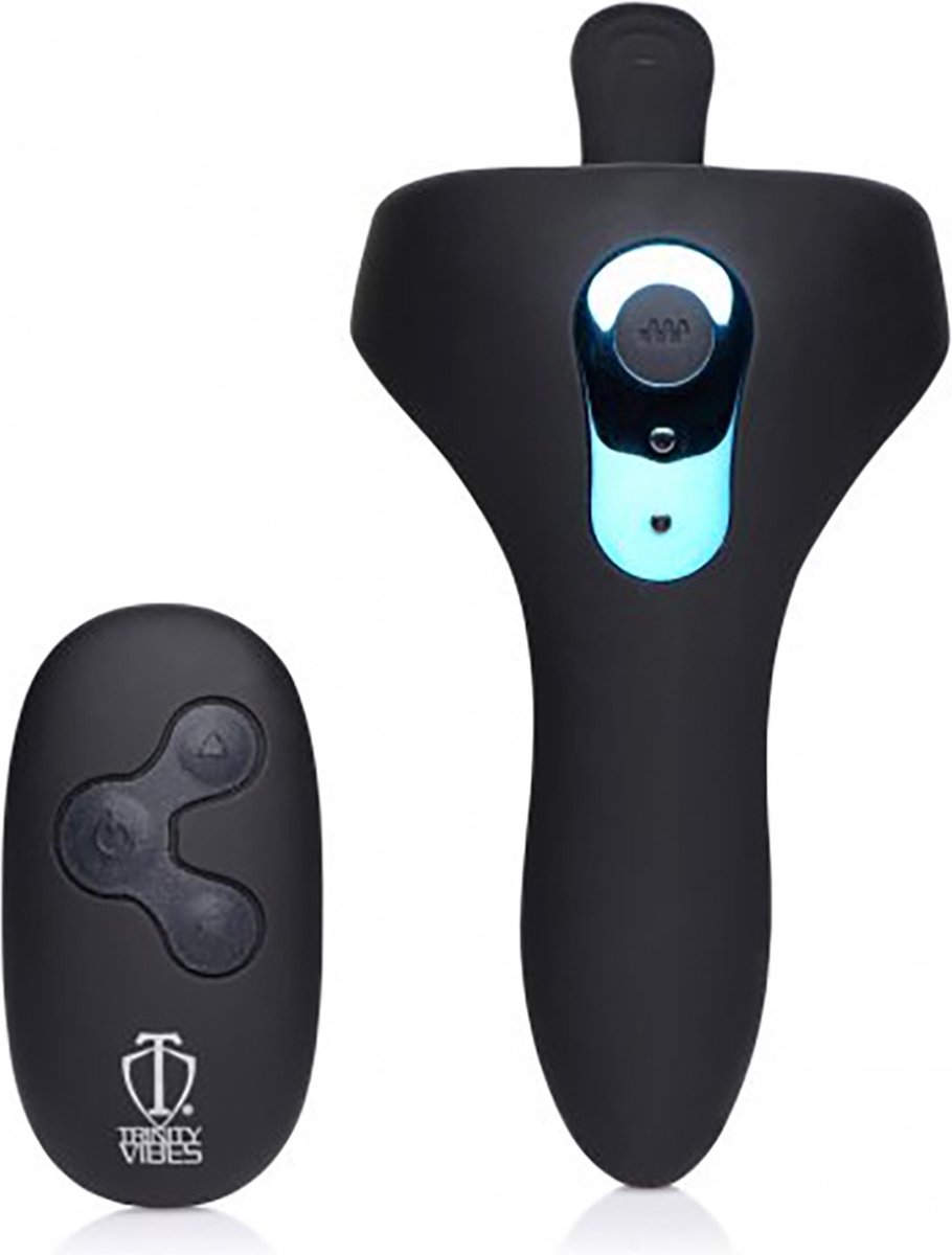 Goedkoopste XR Brands Power Taint - Siliconen Penis- en Kogelring met Afstandsbediening black