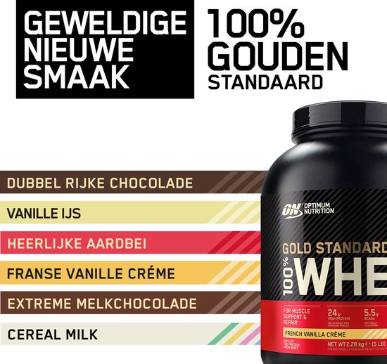 Optimum Nutrition Gold Standard 100% Whey Protein - French Vanilla - Proteine Poeder - Eiwitshake - 2270 gram (71 servings)