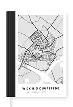 Notitieboek - Schrijfboek - Stadskaart - Wijk bij Duurstede - Grijs - Wit - Notitieboekje klein - A5 formaat - Schrijfblok - Plattegrond