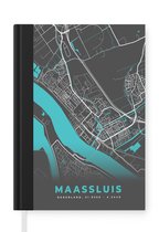 Notitieboek - Schrijfboek - Stadskaart - Maassluis - Grijs - Blauw - Notitieboekje klein - A5 formaat - Schrijfblok - Plattegrond
