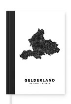 Notitieboek - Schrijfboek - Gelderland - Wegenkaart - Zwart - Wit - Notitieboekje klein - A5 formaat - Schrijfblok
