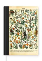 Notitieboek - Schrijfboek - Bloemen - Planten - Vintage - Adolphe Millot - Kunst - Notitieboekje klein - A5 formaat - Schrijfblok