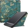 foto van Case2go - E-reader Hoes geschikt voor Kobo Libra H2O - Sleepcover - Tri-Fold Book Case - Auto/Wake functie - Magnetische sluiting - Witte Bloesem