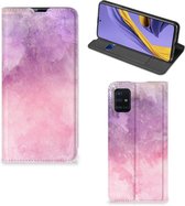 Geschikt voor Samsung Galaxy A51 Bookcase Pink Purple Paint