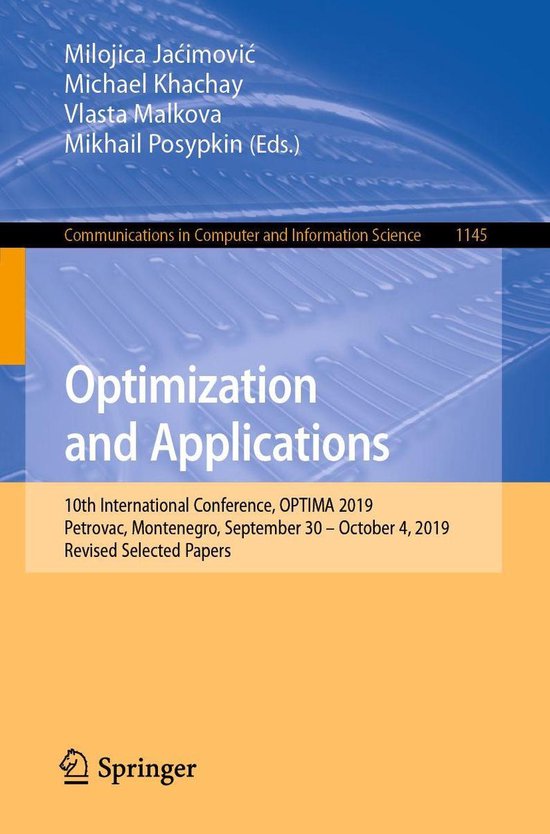 Springer Nature Proceedings Computer Science - Optimization  ... - cover