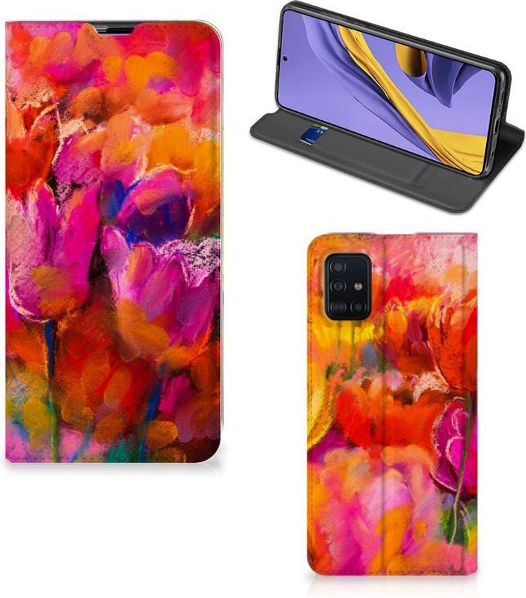 Bookcase Samsung Galaxy A51 Tulips