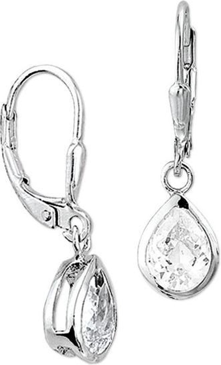 TFT Oorhangers Zirkonia Zilver Gerhodineerd Glanzend