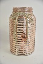 Kerst Sfeerlichten - Vase W/ribbon&star Copper Shine D11h19cm