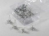 Kerststekers - Pet 36 Mini 3-d Stars On Pin Silver 3 Cm