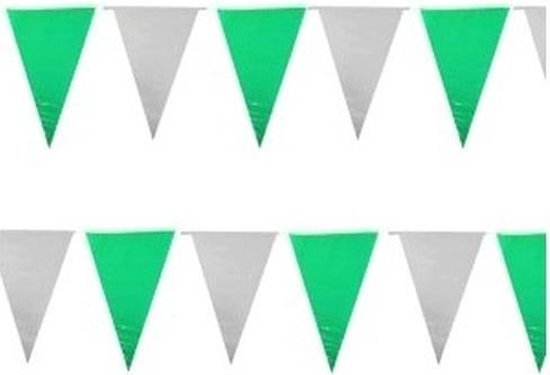 vertegenwoordiger gazon Berouw 3x Plastic vlaggenlijn / slingers groen/wit | bol.com