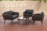 Clp Loungeset Skara - 5mm rond Poly rotan - bruin gemêleerd - antraciet 45 cm (donkerbruin)