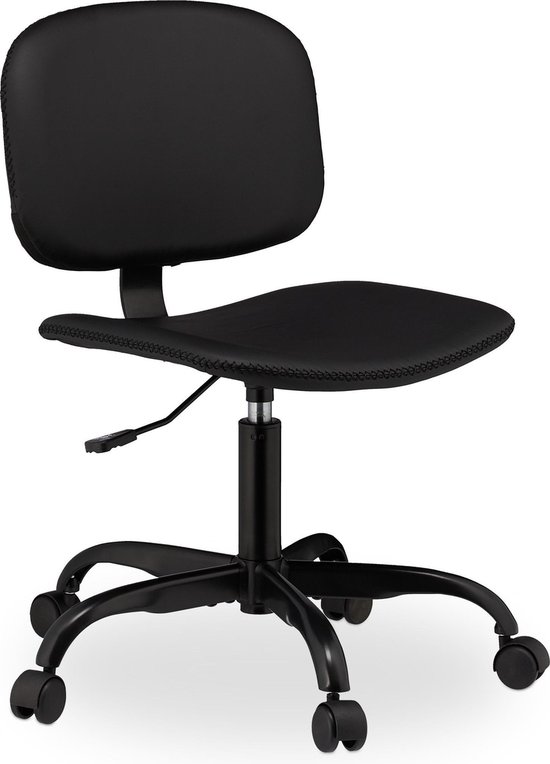 relaxdays bureaustoel - lage rugleuning - computerstoel - zonder armleuning  - zwart | bol.com
