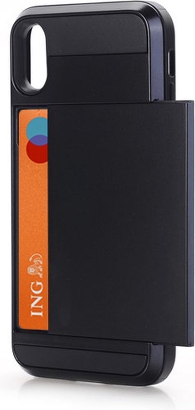 GadgetBay Verborgen Secret pasjeshouder geschikt voor iPhone X XS zwart  hardcase | bol.com