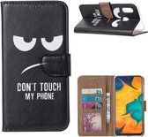 FONU Boekmodel Hoesje Don't Touch My Phone Samsung Galaxy A40 (SM-A405)