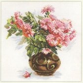 Vaas chrysanten borduren (pakket)