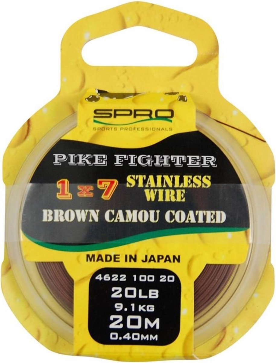 Spro 1x7 Brown Coated Wire - Onderlijnmateriaal - 20m - 20lb - Bruin