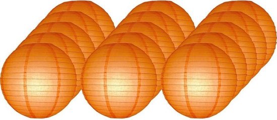 Luxe oranje bol lampionnen (15 stuks)