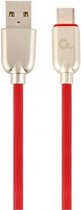 Premium USB Type-C laad- & datakabel 'rubber', 2 m, rood