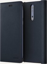 Nokia Leather Flip Case - blauw - voor Nokia 8 (NIET voor 8 Sirocco)