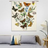 Wandkleed Vlinders rond veldbloemen