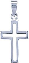 Zilveren Kruis opengewerkt ketting hanger