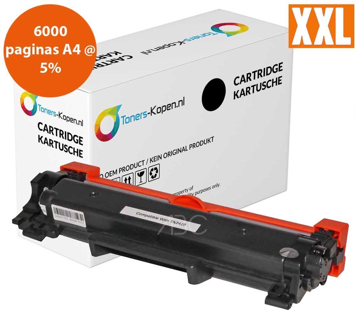 Brother TN-2420 - Toner Zwart Huismerk - 6000 Pagina's - TN-2420 Compatible TN-2410 - Voor DCP-L2110 DCP-L2110D DCP-L2510 DCP-L2510D DCP-L2530 - TN2420 TN-2420 Alternatief DCP-L2530 DCP-L2530DW DCP-L2537DW DCP-L2550 DCP-L2550DN HL-L2310 HL-L2310D