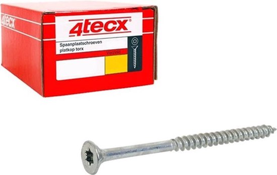 4tecx Platverzonkenkopschroef Torx Verzinkt 4x70 Deeldraad - VE=200 - 0229.01.26201