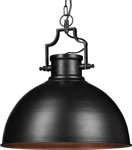 Relaxdays hanglamp industriële stijl groot - shabby look - plafondlamp metaal E27 - zwart
