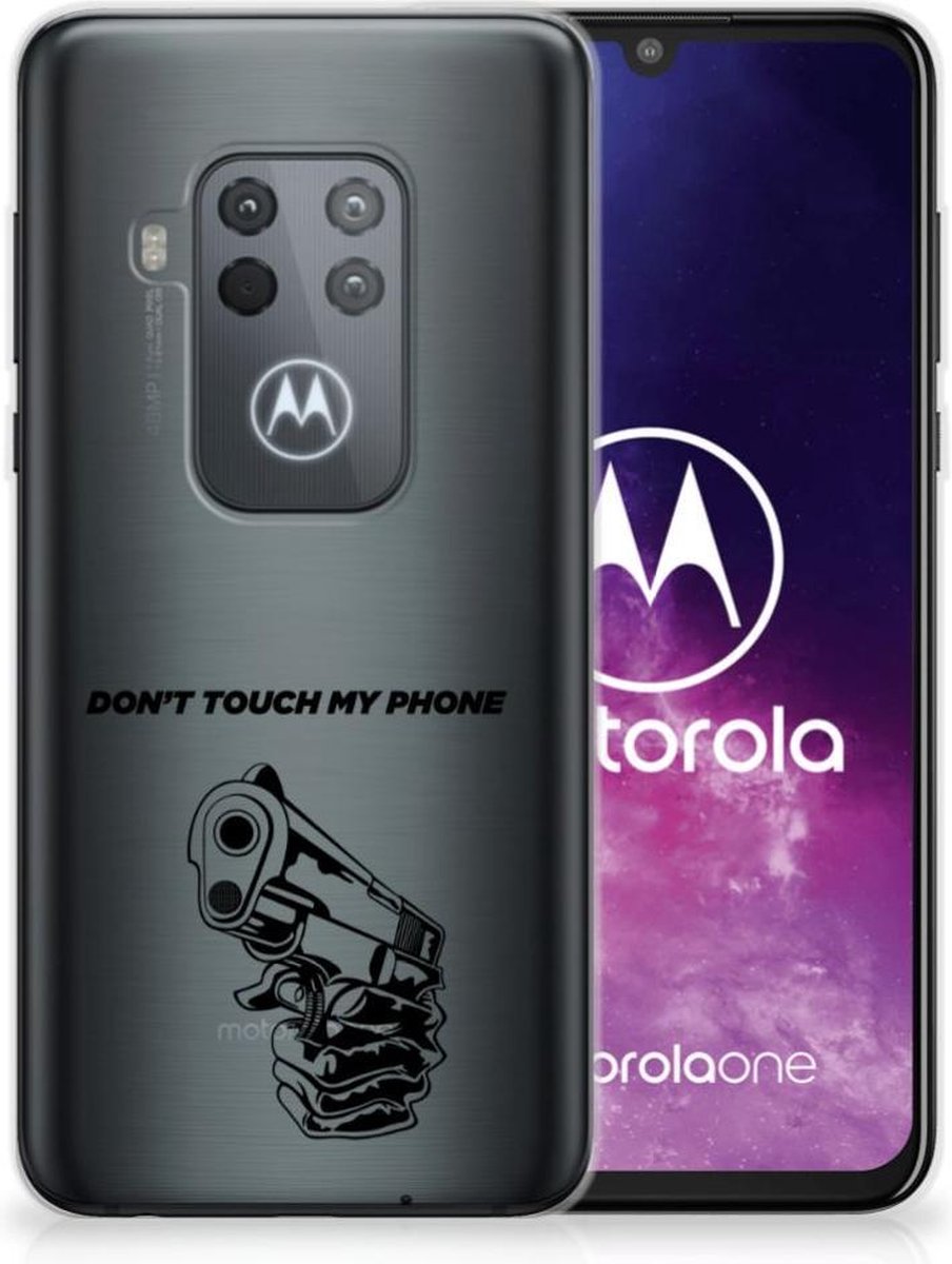 Motorola One Zoom Silicone-hoesje Gun Don't Touch My Phone