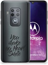 Motorola One Zoom Siliconen hoesje met naam Heart Smile