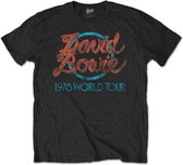 David Bowie - 1978 World Tour Heren T-shirt - L - Zwart