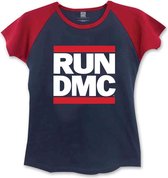 Run DMC Dames Tshirt -S- Logo Blauw/Rood