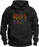 Kiss Hoodie/trui -M- Logo, Faces And Icons Zwart