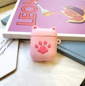Apple airpod case / hoesje beschermer Katten poot roze