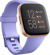 Siliconen Smartwatch bandje - Geschikt voor  Fitbit Versa / Versa 2 silicone band - lila - Maat: S - Horlogeband / Polsband / Armband