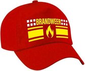 Carnaval pet brandweerman / brandweervrouw rood voor jongens en meisjes - Cap/verkleedpet