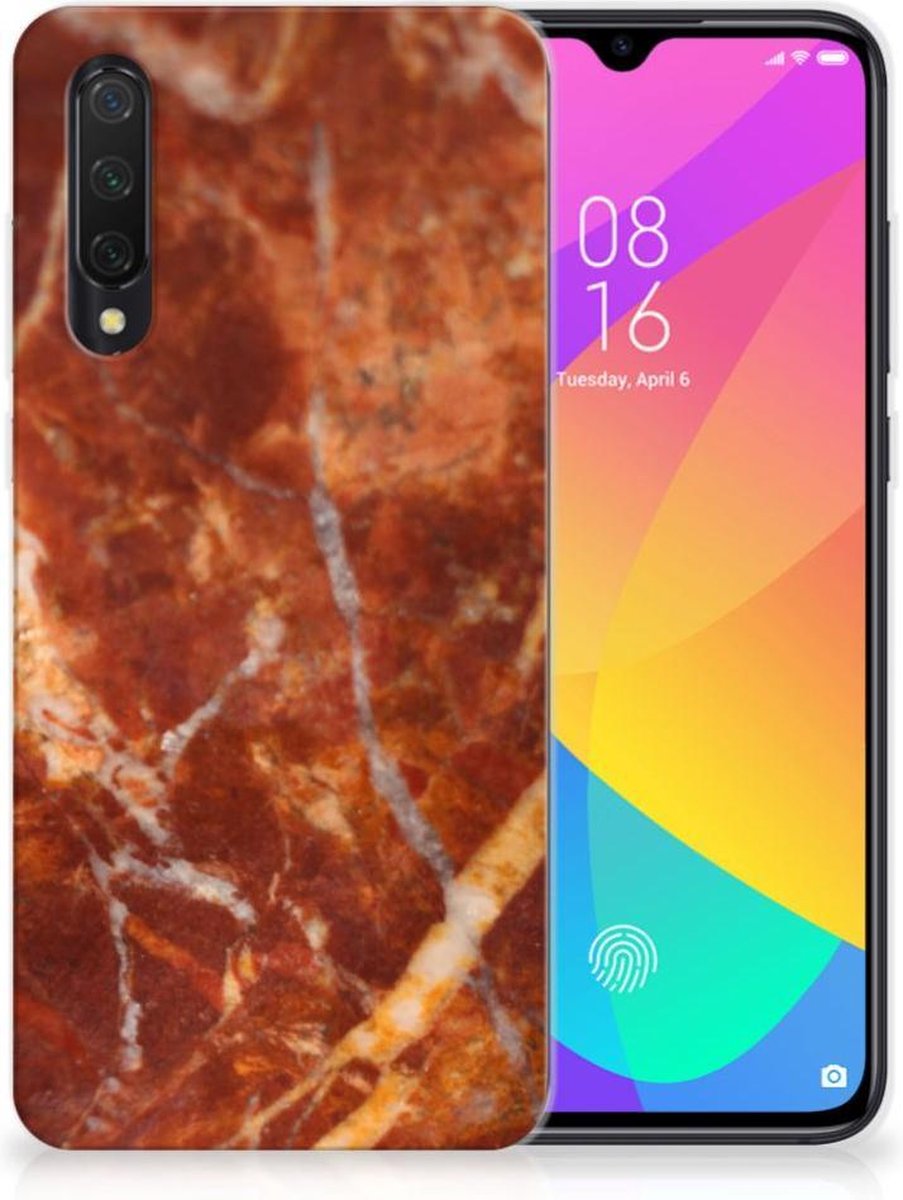 Xiaomi Mi 9 Lite TPU Siliconen Hoesje Marmer Bruin