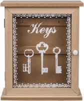 Houten sleutelkast/sleutelkluis 22 x 27 cm - Sleutels opbergen - Sleutelkastje van hout - Woonaccessoires
