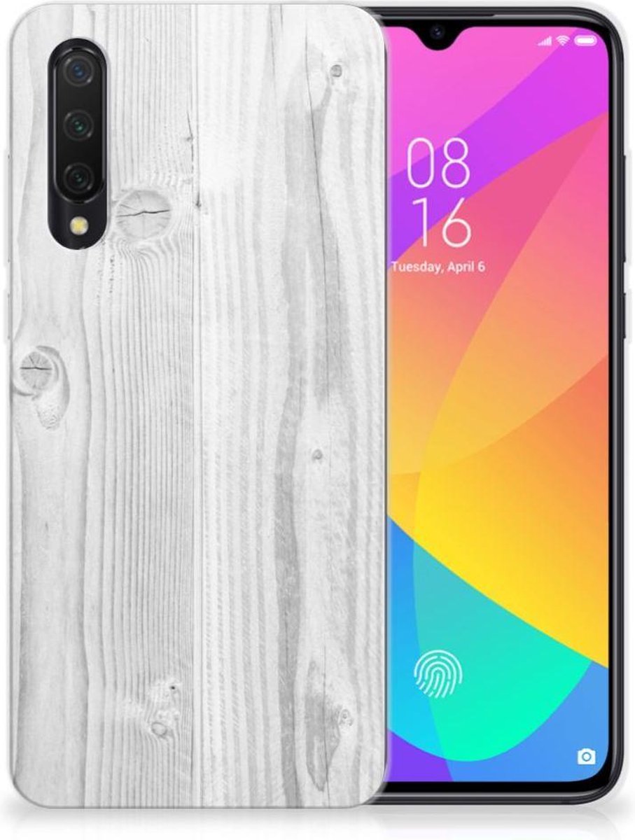 TPU Hoesje voor Xiaomi Mi 9 Lite Bumper Hoesje White Wood