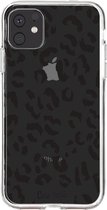 Casetastic Apple iPhone 11 Hoesje - Softcover Hoesje met Design - Leopard Print Black Print