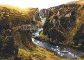 Schilderij - IJslandse Canyon , Multikleur , 3 maten , Premium print