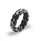 Twice As Nice Ring in edelstaal, vlecht, zwart  60