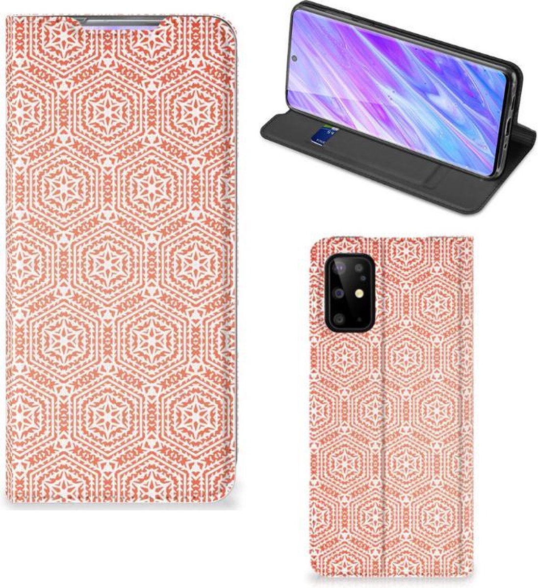 Samsung Galaxy S20 Plus Hoesje met Magneet Pattern Orange