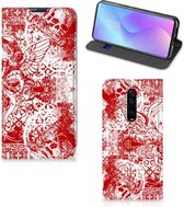 Xiaomi Redmi K20 Pro Mobiel BookCase Angel Skull Red